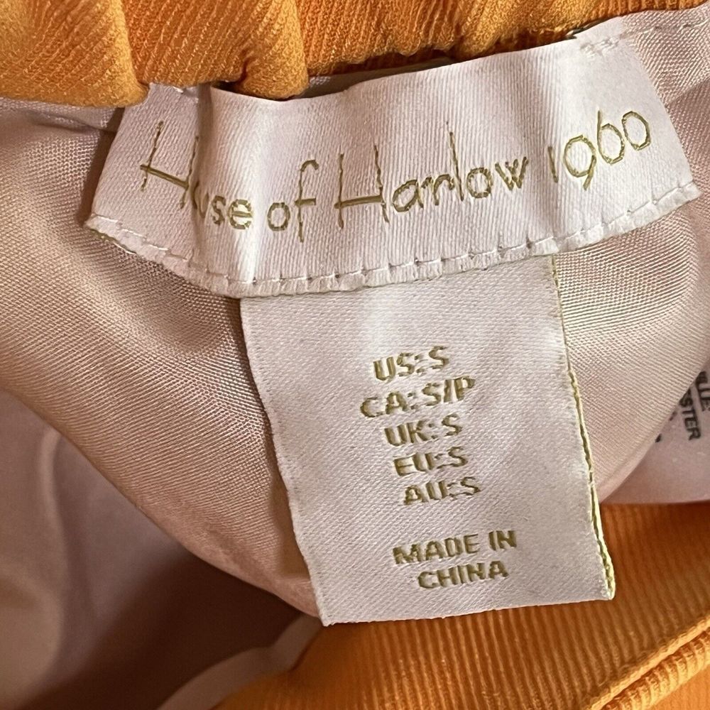 House Of Harlow 1960 Orange Pleated Wide Leg‎ Dress Pants Size Small - Picture 14 of 16